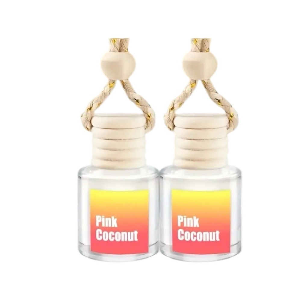Set of 2 Hanging Coconut Car Air Fresheners Bottle Diffusers